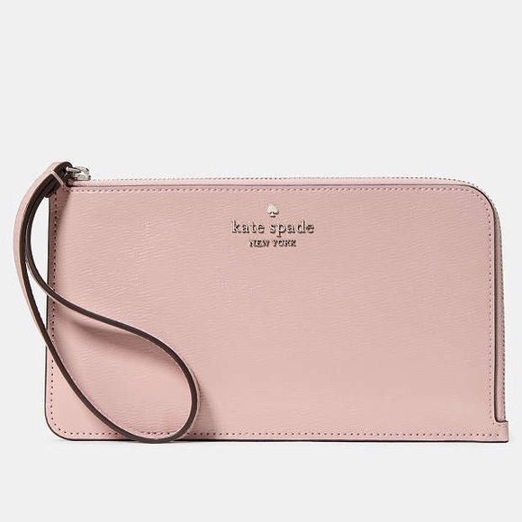 kate spade Handbags - NWT Kate Spade Lucy Medium L-Zip Wristlet in Tutu Pink